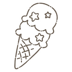 Hand draw cute icon line - ice cream