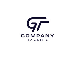 Abstract Modern Minimalist Letter GT, TG or G Logo Design, T logo design, GT Vector icon logo.