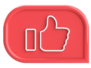 Like icon. Like button. 3D illustration.