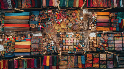 many different types of yarns for sale at the market in san francisco, cahuia, mexico stock photo