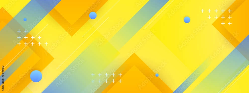 Wall mural modern abstract colorful geometry shape banner with dots.digital template. can be used in cover desi