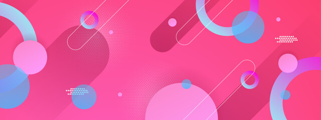 vector colorful abstract banner with geometric shapes