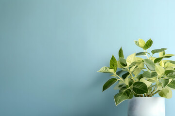 plant in a vase on a wooden background