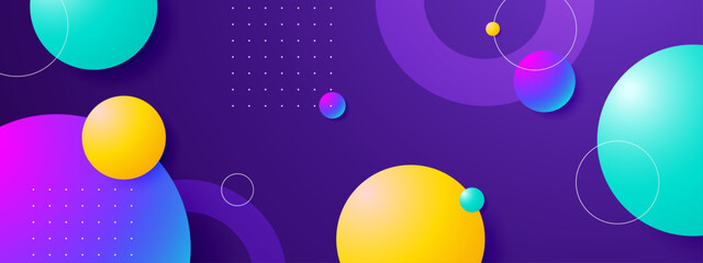 Vector banner with colorful triangle and abstract geometric