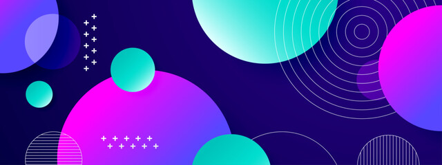 Vector banner with colorful triangle and abstract geometric