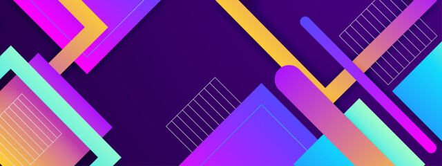 Vector banner with colorful triangle and abstract geometric