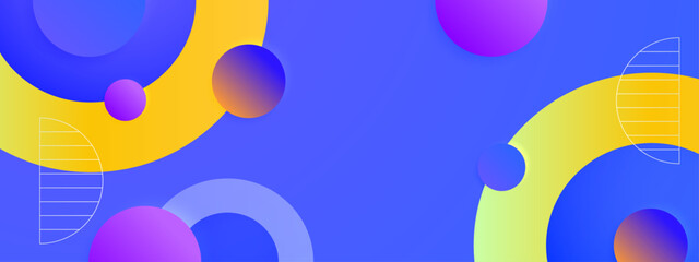 Obraz premium Modern colorful template banner background with geometric element and gradient orange color. Design with liquid shape.