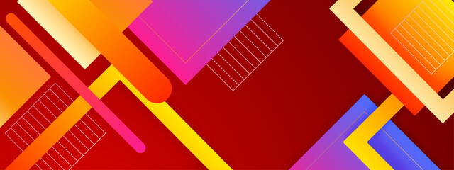 Vector banner with colorful triangle and abstract geometric