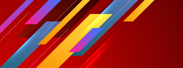 Modern colorful template banner background with geometric element and gradient orange color. Design with liquid shape.