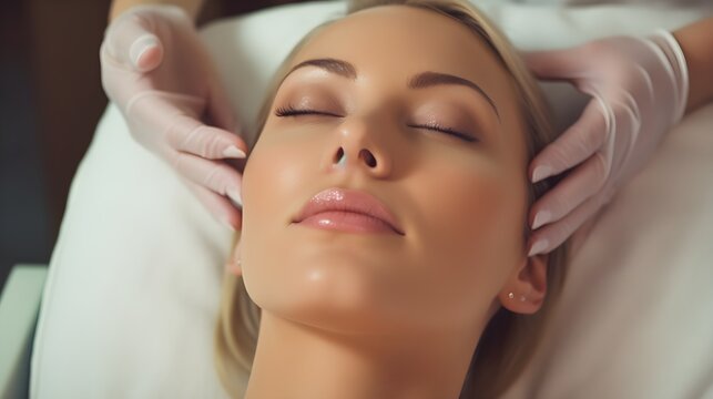 women's facial treatment at a beauty spa generated ai