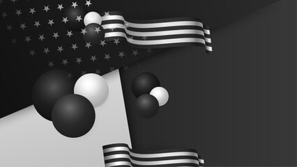 Vector independence day grayscale background with copy space area suitable to place text about american day