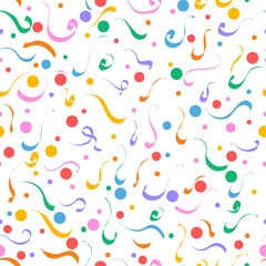 random polka dot circles seamless Fun line doodle seamless pattern. Creative minimalist style art background for children or trendy design with basic shapes. Simple childish scribble backdrop
