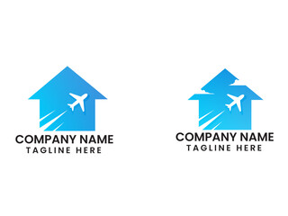 Travel house logo. Cloud. Sky house. Business. Modern. Plane home logo. Tour. Premium travel logo design.Templet