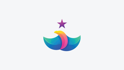 Obraz na płótnie Canvas bird star logo vector design template