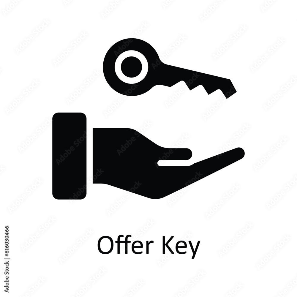 Poster offer key vector solid icon design illustration. cyber security symbol on white background eps 10 fi