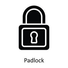 Padlock Vector  solid Icon Design illustration. Cyber security  Symbol on White background EPS 10 File
