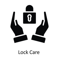 Obraz premium Lock Care Vector solid Icon Design illustration. Cyber security Symbol on White background EPS 10 File 