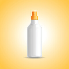 White Blank Spray Bottles. Mock Up, Cosmetic Package. Vector Template Template For Advertising, Cosmetic Products Or Household Chemicals.