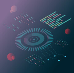 abstract background with circles, techno, technology, space, the future, artificial intelligence