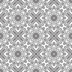 Luxury pattern mandala design. luxury background. vintage style seamless pattern. monochrome color. vector illustration. for design, wallpaper, fabric