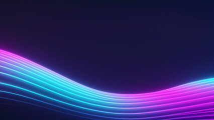 Abstract fluid render holographic iridescent neon curved wave in motion dark background