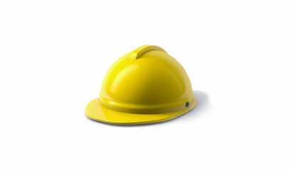 3D Rendering, Close up engineer helmet mock up, engineer and construction equipment design concept, top view shot, isolated white background.