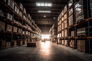 Fototapeta premium Inventory solutions a key piece to successful warehouse. Generative ai