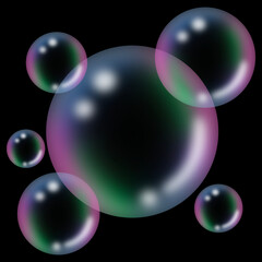 Color Transparent Bubbles soap background