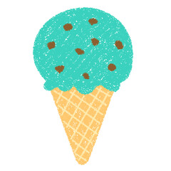 クレヨン素材　手描きのアイスクリーム