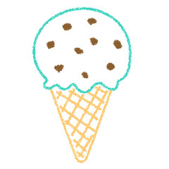 クレヨン素材　手描きのアイスクリーム