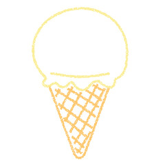 Fototapeta na wymiar クレヨン素材　手描きのアイスクリーム