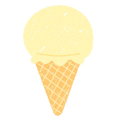 クレヨン素材　手描きのアイスクリーム