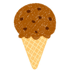 クレヨン素材　手描きのアイスクリーム