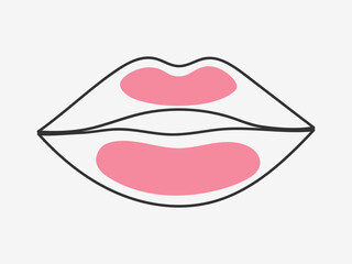 Beautiful female lips on a light background with bright spots. Beautiful Woman lips logo. Concept for logo, card, banner, poster, flyer. Vector