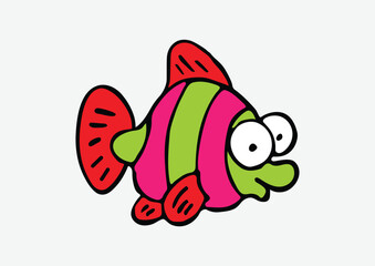 Abstract fish icon design