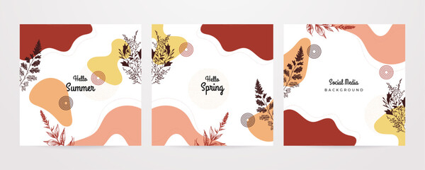 Cute set of Spring Flowers vertical banners