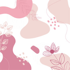 Hello Spring. Trendy abstract square art templates. Suitable for social media posts, mobile apps, banners design and web/internet ads.