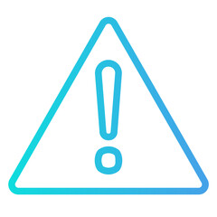 Warning icon in gradient line style, use for website mobile app presentation