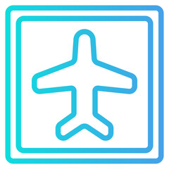 Airport icon in gradient line style, use for website mobile app presentation
