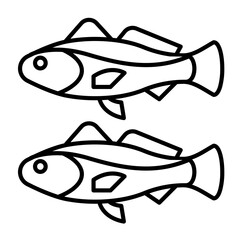 Sardine fish line icon vector image.