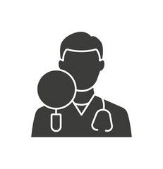 Dermatologist glyph icon on white background. Vector illustration.
