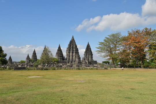 The beautiful view of Prambanan Temple. Prambana is hindu temple located between Jogja and Central Java.