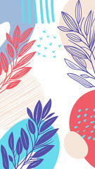 Colorful abstract Spring art templates. Suitable for social media posts, mobile apps, banners design and web. Vector illustration backgrounds.