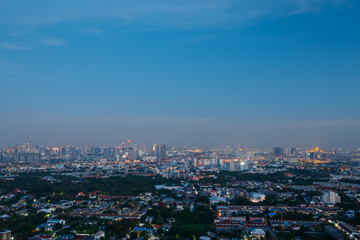 Fototapeta na wymiar The topview of Bangkok cityscape thailand