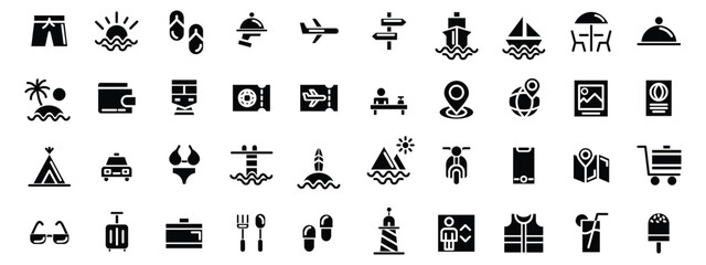 travel, journey, trip, camp, transport, 40 solid icon, icon pack