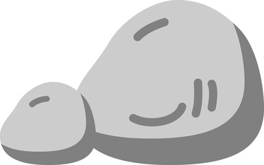 Gray gravel rock stone icon PNG