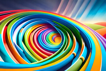 Fototapeta na wymiar abstract rainbow swirl
