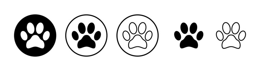 Paw icons set. Paw Print icon