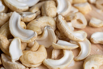 ready to eat and peeled cashew nuts