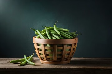 green beans in a basket